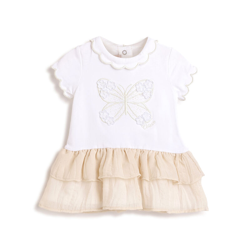 Girls Natural Striped Short Sleeve Dress image number 0